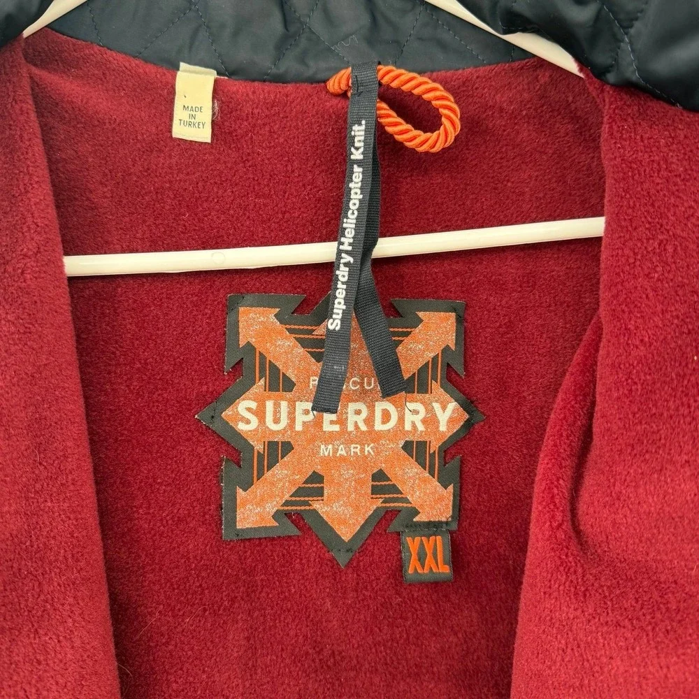 Men's Superdry fleece lined wool blend cardigan heavyweight size xxl